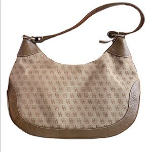 Dooney & Bourke Monogram Canvas/Leather Shoulder Satchel